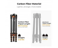 K&amp;F CONCEPT anglies pluošto fotoaparato trikojis su hidrauline galvute, 173 cm, KF09.158