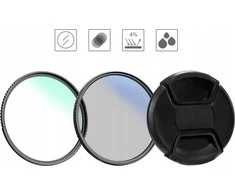 Kf filtras Filtrų rinkinys 4in1 UV NANO-K filtras + poliarizuojantis CPL + dangtelis + K&amp;F dėklas 82 mm / SKU.2040V1