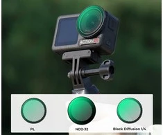 K&amp;F Filtrų rinkinys 3in1 Pl + Nd2-32 + Juodas Diffusion 1/4, skirtas Dji Osmo Action 3 4 5 Pro / Sku.2360