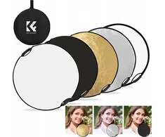 Fotografinis šviesos atšvaitas 5w1 su rankena, apvalus 80 cm, difuzorius, laukui ir studijai K&amp;F / KF18.0005