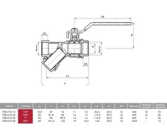 KFA 3 / 4 "708- 010- 20 rutulinis vožtuvas