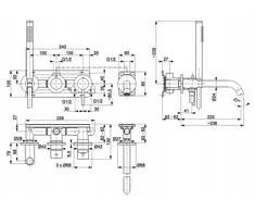 KFA 5039-411-81 / KFA / MOZA / Rinkinys WANNOWY PODTYNKOWY Z BATERIĄ 3-OTW, 2-FUNK Juodas /