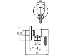 KFA Kampo vožtuvo pluošto laikiklis 1 / 2 "x3 / 4" (244- 110- 00)