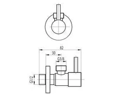 KFA Kampo vožtuvo pluošto laikiklis 1 / 2 "x3 / 8" (244- 010- 00)