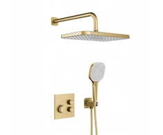 KFA MALAGA ONECLICK termostatinis paslėptas dušo komplektas PVD BRUSHED LIGHT GOLD 5759-530-39