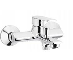 KFA Vonios maišytuvas 4424-510-00 AGAT SIENINIS VONIOS KRAPAS SU DUŠO RINKINYS (ŽARNA 1500 MM, Tvirtinama prie sienos, 3 FUNKCIJŲ RANKENA), CHROME + CLICK CLACK // B-90-00-1-000-Rinkinys