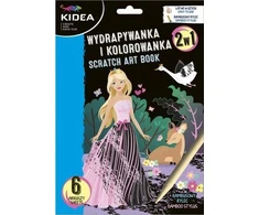 „Kidea 2IN1 PRINCESS“ įbrėžimų knygelė ir spalvinimo knygelė, 6 dizainai + rašiklis