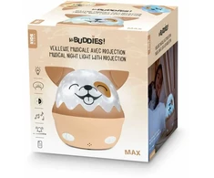 Kids Bigben šuniukas Max Belaidis muzikinis naktinis šviestuvas su projekcija - rudos spalvos