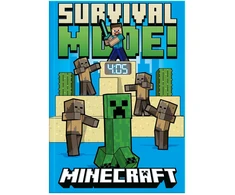 Kids Euroswan - Akcesoria licencyjne KIDS Dienoraštis A5 su skaitmeniniu laikrodžiu, LED laikrodis Minecraft / Min4331