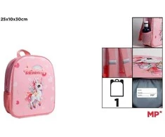 Kids Euroswan Vieno skyriaus kuprinė Vienaragis rožinis 25x10x30cm
