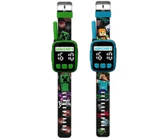 Kids Licensing KIDS Minecraft 2x Walkie Talkie Krótkofalówka + Laikrodis Na Rękę 2w1 Dla Dzieci / Min40165 (SB12384)