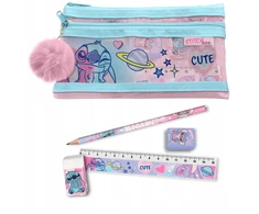 KIDS Rinkinys Akcesoriów Szkolnych 5w1 Lilo I Stitch Penalas Ołówek Linijka Gumka / St00144