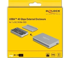 „DeLOCK 42018“, SSD korpusas, M.2, M.2, 40 Gbit/s, USB jungtis, sidabrinis