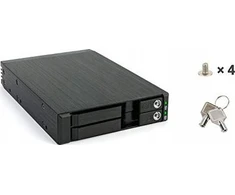Kieszeń Fantec FANTEC MR-25DUAL, 2.5'' SATA + SAS HDD/SSD removable frame, juodas