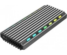 GEMBIRD EE2280-U3C-03 USB 3.1 korpusas M.2 NVMe diskams su foniniu apšvietimu aliuminio
