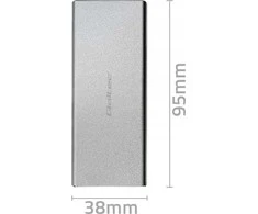 Qoltec 51833 Korpusas | M.2 SSD diskas | SATA | NGFF| USB 3.0 | Super greitis 5GB/s | 2TB | Sidabrinis