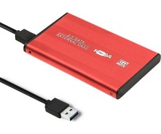 QOLTEC išorinio kietojo disko dėklas HDD/SSD 2.5" SATA3 USB 3.0 Raudona