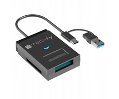 Techly USB-A/C konverteris NVMe/SATA M.2 diskams su SD/TF skaitytuvu