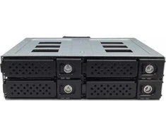 Jou Jye Computer 4 viename SATA/SAS jutiklių rinkinys su nuimamu juodu rėmeliu