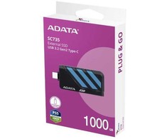 Kietasis diskas Adata SC735 1TB SSD Juodai-Mėlyna