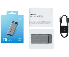 Išorinis kietasis diskas SSD Samsung T5 EVO 2TB Pilkas (MU-PM2T0G/WW)
