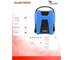 Kietasis diskas HDD išorinis diskas ADATA HD680 1TB juodas mėlynas (AHD680- 1TU31-CBL)