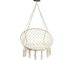 Boho stiliaus pakabinamas krėslas 80 cm | 150 kg | spalva: ecru
