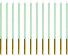 Party Deco PartyDeco wieczki urodz.gładkie j.ziel. 14cm A12 67684