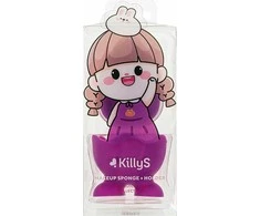 Killys Tamagotchi Girl makiažo kempinė su stovu Violetinė 1vnt.