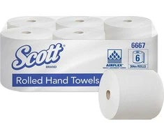 Kimberly-Clark Scott - Popierinis rankšluostis rulone, 304 m ilgio, didelis - Baltas