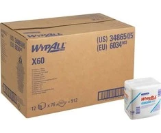 Kimberly-Clark Wypall X60 - Šluostės dalimis, sulankstytos, baltos - 76 skyriai