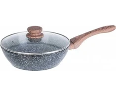 King Hoff Patelna Keptuvė su dangčiu, aliuminio, pilko marmuro, 22 cm skersmens, „Kinghoff“