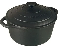 King Hoff Puodas su pokrywą, żeliwo śr.24cm 4l juoda kinghoff
