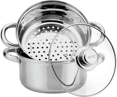 King Hoff Puodas do gotowania na parze, stal komplektas 3 elementy śr.18cm 2,5l kinghoff