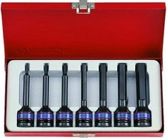 KING TONY Rinkinys NASADEK UDAROWYCH HEX 1/2" 7cz. 4-14mm DŁUGIE 4, 5, 6, 8, 10, 12, 14