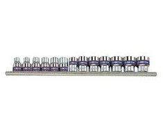 KING TONY SOCET RINKINYS 3/8 "13 vnt. TRUMPAS 6 Kvadratinis 7 - 19 mm, CROMAS, ANT bėgelio