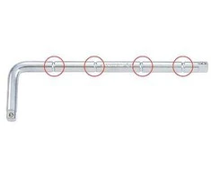KING TONY KNOB 1/2" TIPO "L" 90° 300mm, pratęsimo rankena 4121 CHROME