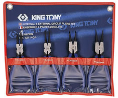KING TONY PLIERS SEGERA RINKINYS 4 vnt. CASE