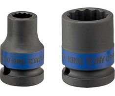 King Tony TRUMPA SMŪGINĖ ANTGALINĖ 1/2" 15 mm x 38 mm, 12 kampų King Tony