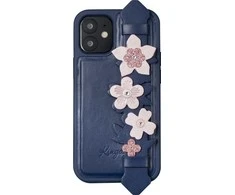 Kingxbar Sweet Series su Swarovski kristalais iPhone 12 mini telefono dėklas mėlynos spalvos