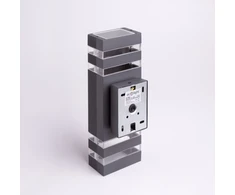 Sieninis šviestuvas Ecolight Fasadinis šviestuvas OE-1S 2XGU10 110x100x320 Antracitas IP54 (EC79005)