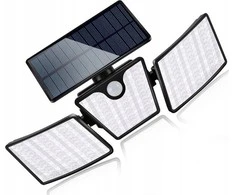 Sieninis šviestuvas LTC Saulės šviestuvas LTC 74 x SMD LED, 20 W, judesio ir prieblandos jutiklis, apšvietimo kampo reguliavimas, 2400 mAh baterija.