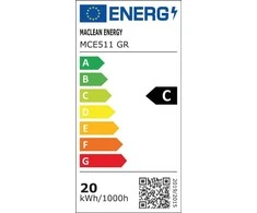 Sieninis šviestuvas Lampa LED Maclean,spalva pilka, 20W, IP65, 2750lm, barwa neutralna balta (4000K) MCE511 GR