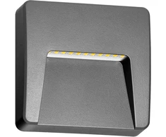 Sieninis šviestuvas Orno SLIGO LED 3W, fasado šviestuvas, 240lm, IP65, 4000K, kvadratinis, pilkas