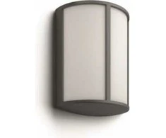 LED sieninis lauko šviestuvas IP44 Stock Philips 6.5W 600Lm 2700K antracito spalvos