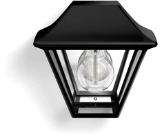 Sieninis šviestuvas Lauko žibintas Philips Alpenglow, 1xE27, max 42W, IP44, 130x181x170mm, juodas