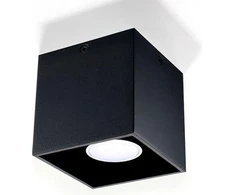 Lubinis šviestuvas Sollux Plafonas QUAD 1 juodas