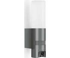 Steinel Sieninis šviestuvas, sieninis šviestuvas su judesio ir prieblandos jutikliu ir kamera l 620 cam 13,5w / 1026lm / aliuminis, opalinis stiklas / 3000k
