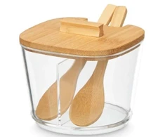 Kinvara Bikuvalt Cukrinė plastikinė dviejų dalių su bambuko dangteliu 10x10x8cm