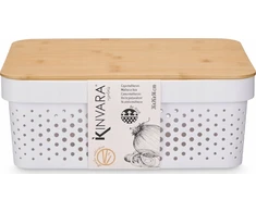 Kinvara plastikinis konteineris su bambuko dangteliu, 36 x 26 x 14 cm